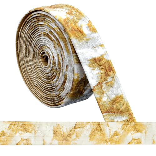 Bordüre Selbstklebend - 10m x 8cm x 5mm - 3D Stuckleisten Wand, Zierleisten Selbstklebend, Wasserdicht Wandbordüre, Leisten Selbstklebende, Roll Border Trims für Ecken Linien Decken Dekoration, Golden Bordüre Selbstklebend - 10m x 8cm x 5mm - 3D Stuckleisten Wand, Zierleisten Selbstklebend, Wasserdicht Wandbordüre, Leisten Selbstklebende, Roll Border Trims für Ecken Linien Decken Dekoration, Golden von Bcuuozeeing