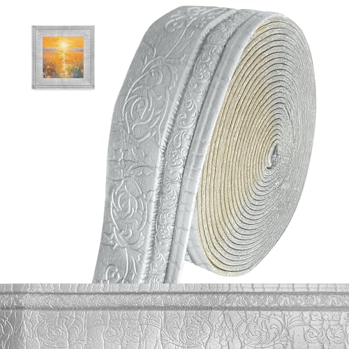 Bordüre Selbstklebend 3D Stuckleisten Wand - 10m x 10cm x 5mm - Zierleisten Selbstklebend, Wasserdicht Wandbordüre, Leisten Selbstklebende, Roll Border Trims für Ecken Linien Decken, Silbergrau Bordüre Selbstklebend 3D Stuckleisten Wand - 10m x 10cm x 5mm - Zierleisten Selbstklebend, Wasserdicht Wandbordüre, Leisten Selbstklebende, Roll Border Trims für Ecken Linien Decken, Silbergrau von Bcuuozeeing