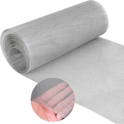 Drahtgitter Feinmaschig, 1mm Maschenweite 40 x 200cm, 304 Edelstahl Maschendraht Metallgitter als Volierendraht, Kaninchendraht, Wühlmausgitter für Hochbeet im Garten (20 Mesh) von Bcuuozeeing