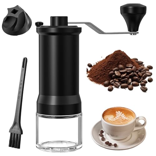 Handkaffeemühle, Kaffeemühle Manuell mit Hochpräzisen Keramik Kegelmahlwerk, Kaffeemühle Hand für Aeropress, Espresso, Pour Over, French Press und Moka-Kännchen von Bcuuozeeing