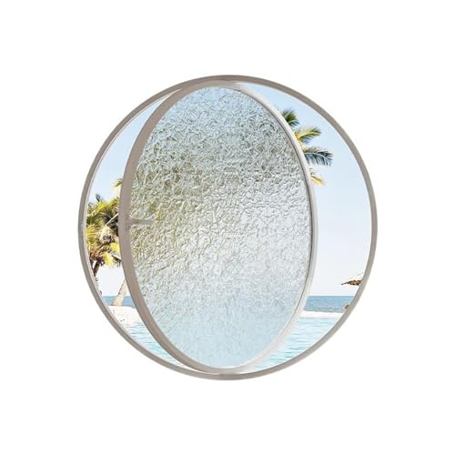 360° Drehbares Bullauge Aus Gehärtetem Glas – Versenktes Lüftungsfenster Aus Schmiedeeisen (mit Griff), Geeignet For Die Dekoration Von Badezimmern Und Kellern(White,70CM) von Bderkz