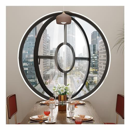 360° Drehbares Mittelachsen-Mondfenster – Schalldichte Dachbodenbelüftung Aus Glas Mit Ergonomischen Griffen(Schwarz,80CM) von Bderkz