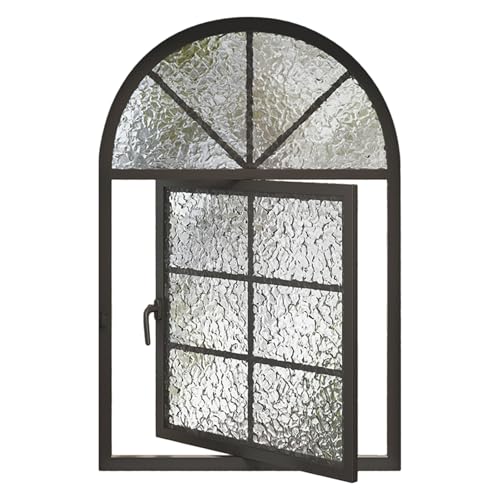 Bündig Montiertes Bogenfenster – 360° Drehbar Mit Ergonomischen Griffen | Metallschiebefenster Als Ersatz For Küche Und Bad(Black-A) von Bderkz