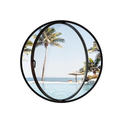 Bündig Montiertes Bullaugenfenster Aus Aluminiumlegierung – Um 360° Drehbares Fenster Aus Gehärtetem Glas For Die Badezimmerlüftung(Black-3,100) von Bderkz