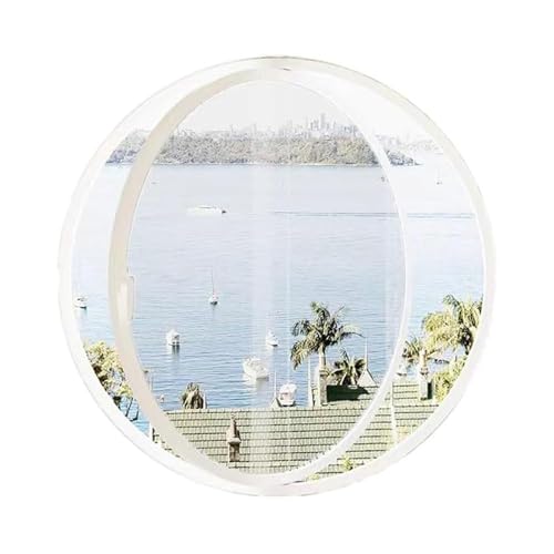 Bündig Montiertes Bullaugenfenster Aus Aluminiumlegierung – Um 360° Drehbares Fenster Aus Gehärtetem Glas For Die Badezimmerlüftung(White-2,80cm) von Bderkz