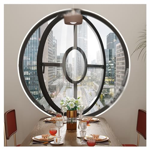 Elegantes Rundes Bullaugenfenster Aus Aluminiumlegierung Mit Gehärtetem Glas – Perfekt For Die Dekoration Von Zuhause, Küche Und Wohnheim(Schwarz,80cm) von Bderkz