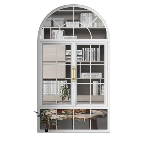 Gewölbte Französische Fenster – Schwarzes Eisen, Loft-Schlafzimmer, Sondergrößen(White,120 * 80cm) von Bderkz