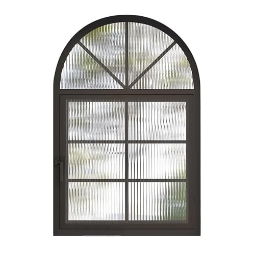 Gewölbtes Ersatzfenster – 360° Drehbare Bündige Montage Mit Griffen – Metallflügelschiebefenster For Bad Und Küche(50 * 80CM) von Bderkz