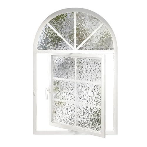 Gewölbtes Hausfenster – 360° Drehbare Unterputzmontage Mit Griffen – Metallflügel-Schiebeersatz For Bad Und Küche(White-b,60 * 100CM) von Bderkz