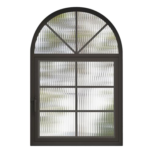 Gewölbtes Hausfenster – 360° Drehbares, Flächenbündiges Fenster Mit Griffen | Metallflügel-Schiebeersatz For Bad Und Küche(Black-B) von Bderkz