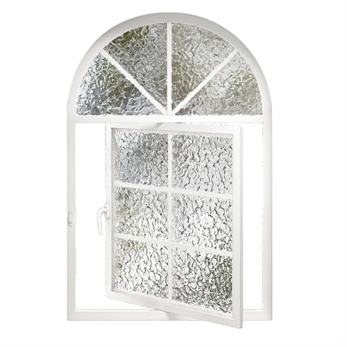 Gewölbtes Hausfenster – 360° Drehbares, Flächenbündiges Fenster Mit Griffen | Metallflügel-Schiebeersatz For Bad Und Küche(White-A) von Bderkz