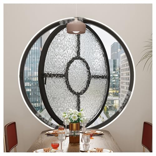 Rundes Fenster Aus Aluminiumlegierung Mit Gehärtetem Glas – Ideal For Die Dekoration Von Küche, Wohnheim Und Schlafzimmer(Schwarz,80cm) von Bderkz