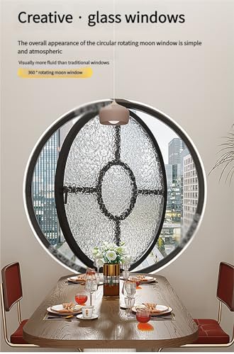Rundes Fenster Aus Aluminiumlegierung Mit Gehärtetem Glas – Ideal For Die Dekoration Von Küche, Wohnheim Und Schlafzimmer(White,60cm) von Bderkz