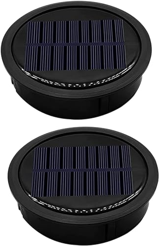 2 Solarleuchten Ersatz Top, Solarlaternenlampe mit LED Leuchtmitteln Solarpanel Solar Lampe Outdoor Laterne Deckel Glühbirne Ersatzteil für Gehweg im Outdoor Hängelaternen Laterne DIY Garten Decor von SILULCM