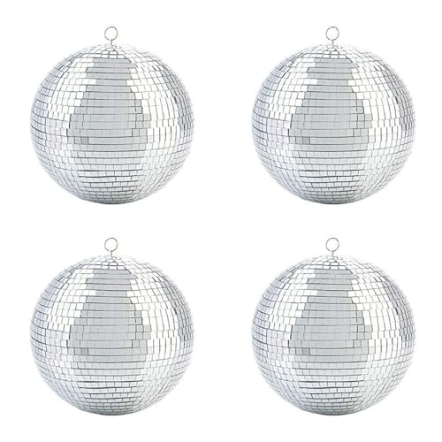 Bdfhjln 4 x bunte Bühnenbeleuchtungseffekte, 20 cm, Discospiegel, Glitzerkugel, silberfarben, Weihnachtsfeier-Dekoration Bdfhjln 4 x bunte Bühnenbeleuchtungseffekte, 20 cm, Discospiegel, Glitzerkugel, silberfarben, Weihnachtsfeier-Dekoration von Bdfhjln