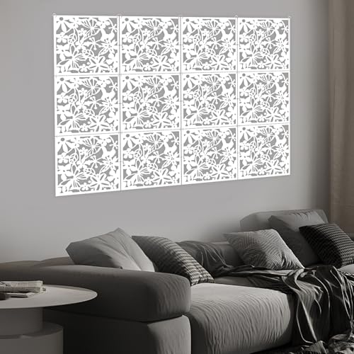 12pcs Hängesieb Raumteiler Paneele, Weiß Room Divider, Raumteilers Bildschirm für Esszimmer, Arbeitszimmer und Wohnzimmer, Hotel, Bar Dekoration von Bdneygtyr