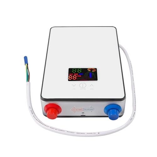 6500W Durchlauferhitzer Dusche, Elektrischer Warmwasserbereiter mit LED Display & Duschhalterung, Tankless Badezimmer Elektrischer Warmwasserbereite IPX4 Schutz für Bad & Küche von Bdneygtyr
