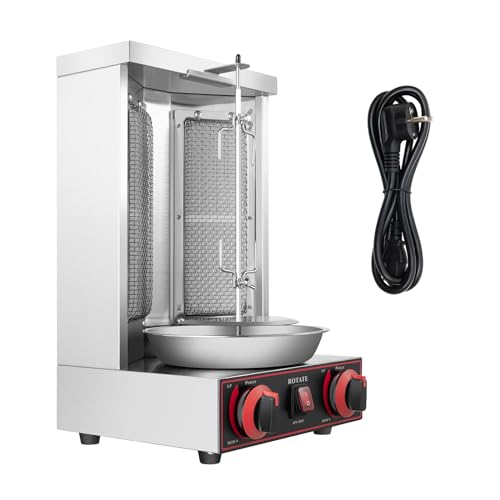 Dönergrill Gas 3000W, Professioneller Gyros Grill mit Drehspieß aus Edelstahl für Döner Kebab, Hähnchengyros und Shawarma, Kompakt für Haushalt & Kleingastronomie von Bdneygtyr