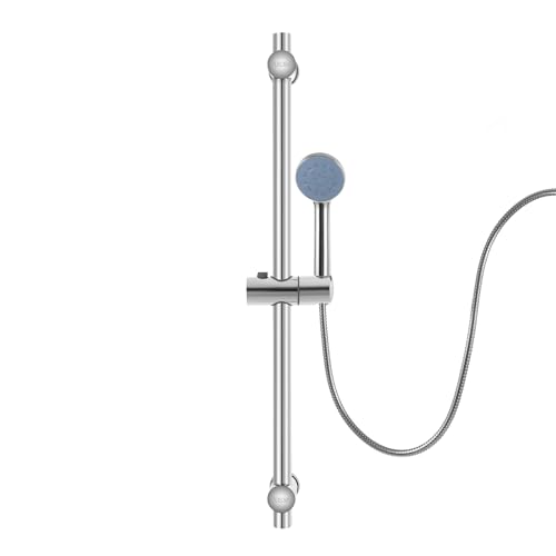 Duschstange Edelstahl 54cm, Höhenverstellbar Duschkopfhalterung, 360° Drehbar Ohne Bohren Komplettset Brausestange von Bdneygtyr