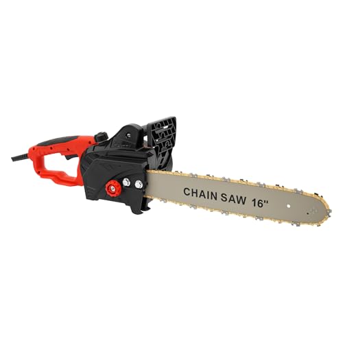 Elektrische Kettensäge 2000W 16", Motorsäge, Kettensäge Elektrisch mit Automatik-Öler, 2132 ft/min, 800 RPM Chainsaw für Stämme, Holz & Garten von Bdneygtyr