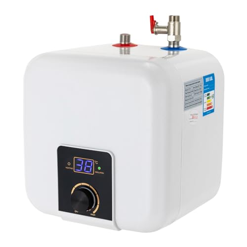 Elektrischer Warmwasserspeicher 8L Untertisch, 1500W Durchlauferhitzer Boiler mit LED-Anzeige, Warmwasserboiler für Küche & Waschbecken, IPX4 Schutz, Weiß Elektrischer Warmwasserspeicher 8L Untertisch, 1500W Durchlauferhitzer Boiler mit LED-Anzeige, Warmwasserboiler für Küche & Waschbecken, IPX4 Schutz, Weiß von Bdneygtyr