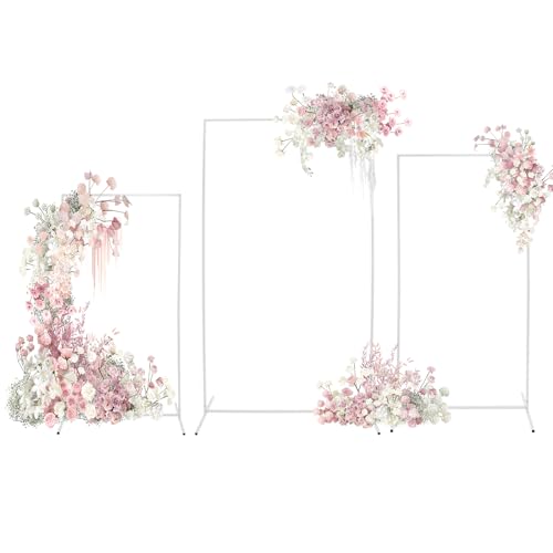 Hochzeitsbogen Gestell 3er-Set Weiß, Ballonbogen Metallbogen 7/6/5 ft, Hintergrund Ständer & Fotobox Hintergrund Traubogen Hochzeit, Abnehmbar & Wiederverwendbar Hochzeitsbogen Gestell 3er-Set Weiß, Ballonbogen Metallbogen 7/6/5 ft, Hintergrund Ständer & Fotobox Hintergrund Traubogen Hochzeit, Abnehmbar & Wiederverwendbar von Bdneygtyr