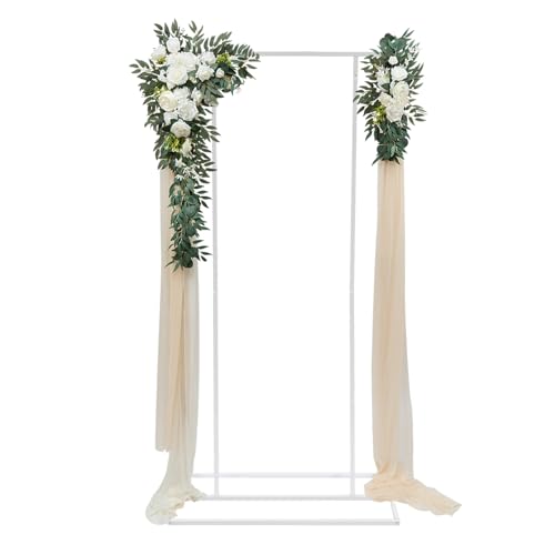 Hochzeitsbogen Gestell Weiß 2m Metall, Hintergrund Ständer Fotohintergrund Ständer mit 8kg Tragkraft für Ballonbogen & Blumenbogen - Wiederverwendbar für Hochzeit, Party, Fotoshooting Hochzeitsbogen Gestell Weiß 2m Metall, Hintergrund Ständer Fotohintergrund Ständer mit 8kg Tragkraft für Ballonbogen & Blumenbogen - Wiederverwendbar für Hochzeit, Party, Fotoshooting von Bdneygtyr