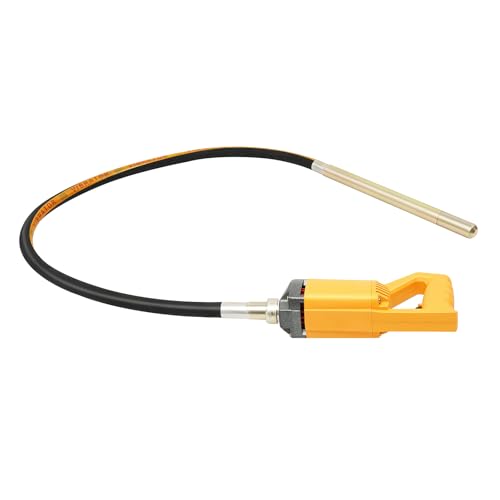 Professioneller Elektro-Betonrüttler 1300W mit 35mm Flaschenrüttler, 4000 U/min Vibrationsstampfer inkl. 2m Schlauch für Betonverdichter und Bodenverdichter, 220V Gelb von Bdneygtyr