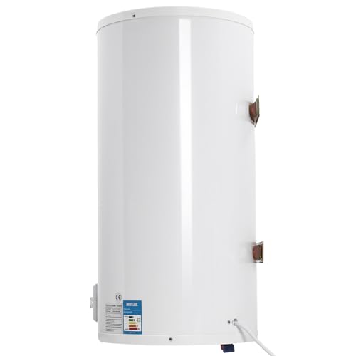 WandhäNgend Warmwasserspeicher, Warmwasserboiler 80 Liter Untertischboiler 2000W, Elektrischer Warmwasserspeicher Durchlauferhitzer Dusche, IPX4, Anti-Trocken-Brand, Weiß von Bdneygtyr