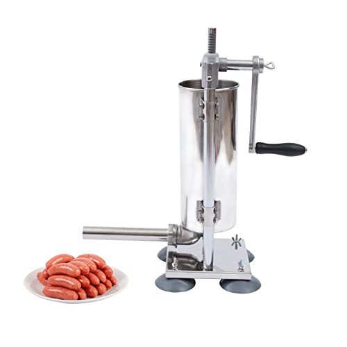 Wurstfüller Manuell 3L Edelstahl, Professionelle Wurstfüllmaschine mit 8 Füllrohren, Wurstpresse für Hausmetzger und Jäger, Inklusive Saugnäpfe und Anleitung Wurstfüller Manuell 3L Edelstahl, Professionelle Wurstfüllmaschine mit 8 Füllrohren, Wurstpresse für Hausmetzger und Jäger, Inklusive Saugnäpfe und Anleitung von Bdneygtyr