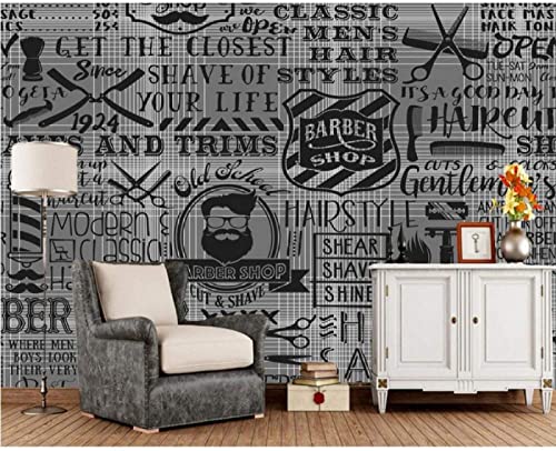 Benutzerdefinierte Vintage-Tapete,Barber Shop-Elemente für die Wand des Barber Shop-Sofas,Wohnzimmer-Tapeten-Wandbild von Bdwtsvoksrk