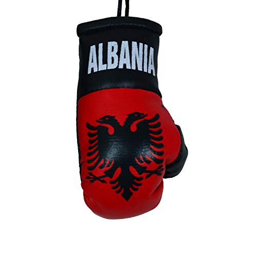 Auto Büro Boxhandschuhe Hängedeko Leder Mini Handschuh Landflaggen für Albanien von AYASAL