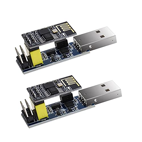 Be In Your Mind 2 Satz ESP8266 ESP-01 ESP01S Serielle Drahtlose Transceiver Modulplatine und USB CH340C Clipkonverter Adapterkit von Be In Your Mind