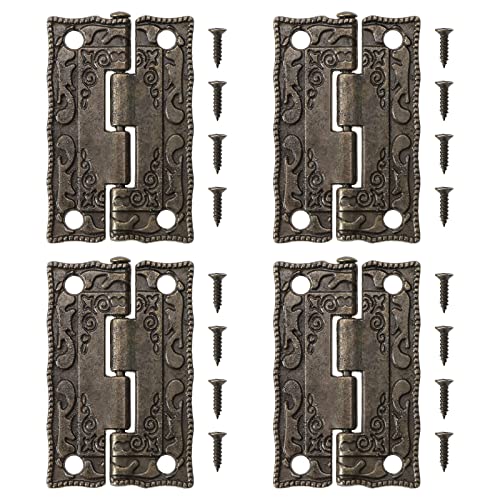 Be In Your Mind 20 Stück Retro Türscharniere Mini Klappscharniere Vintage Dekorative Scharniere mit 80 Stück Schrauben für Holzkisten Schränke Schmuckschatullen, Antik Bronze Be In Your Mind 20 Stück Retro Türscharniere Mini Klappscharniere Vintage Dekorative Scharniere mit 80 Stück Schrauben für Holzkisten Schränke Schmuckschatullen, Antik Bronze von Be In Your Mind