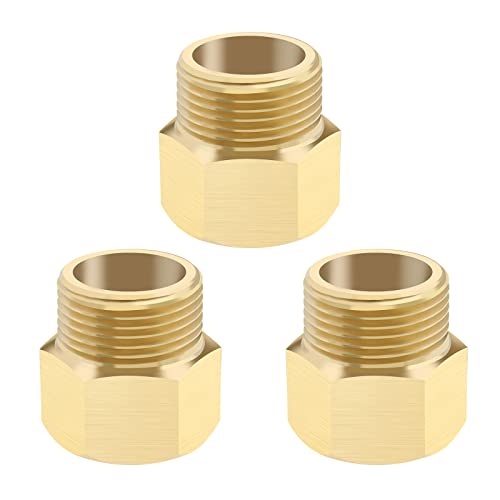 3 Stücke Hochdruckreiniger Kupplung 1/2 Zoll BSP auf M22 Adapter Finish Stecker Massivmessing Stecker Gartengeräte Zubehör Gold von Be In Your Mind