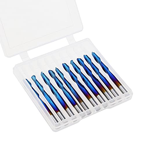 Be In Your Mind 10 Stück 1/8 Zoll Kugelkopf Schaftfräser CNC-Fräser 3,175 mm Schaft Spirale Upcut Design Wolframkarbid Nano Blau Beschichtung Be In Your Mind 10 Stück 1/8 Zoll Kugelkopf Schaftfräser CNC-Fräser 3,175 mm Schaft Spirale Upcut Design Wolframkarbid Nano Blau Beschichtung von Be In Your Mind