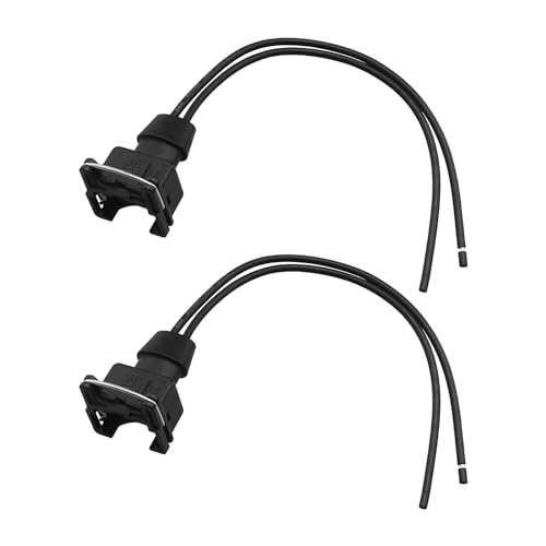 Be In Your Mind 2 Stück 2-poliger Kabelbaum für Auto Einspritzdüsen Stecker 16 AWG 15 cm 828657-3 für Auto LKW Wohnmobil Schwarz von Be In Your Mind