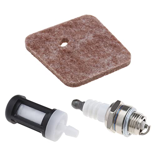 Be In Your Mind 3-teilig Rasenmäher Ersatzteile Set, Luftfilter Kraftstofffilter Zündkerzen Kit 4140-124-2800 Kompatibel mit Stihl FS38 FS45 FS46 FS55 HS45 FC55 von Be In Your Mind