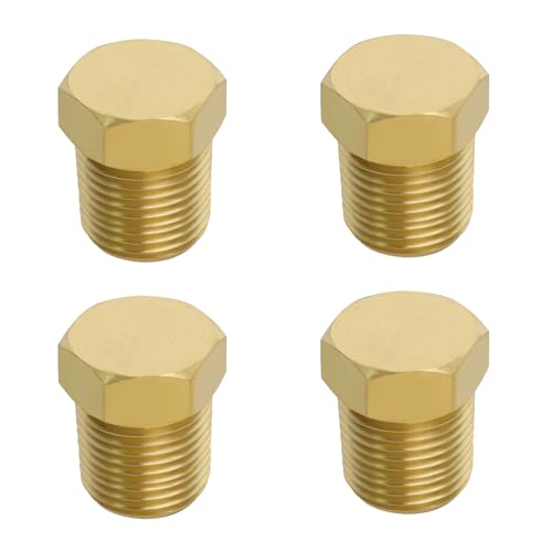 Be In Your Mind 4 Stück 1/8 Zoll NPT Außengewinde Messing Rohrstopfen Hex Außenkopf Buchse Fitting zum Blockieren von Ansaugkrümmer Wasseranschlüsse Wasserpumpenanschlüsse Gold Be In Your Mind 4 Stück 1/8 Zoll NPT Außengewinde Messing Rohrstopfen Hex Außenkopf Buchse Fitting zum Blockieren von Ansaugkrümmer Wasseranschlüsse Wasserpumpenanschlüsse Gold von Be In Your Mind