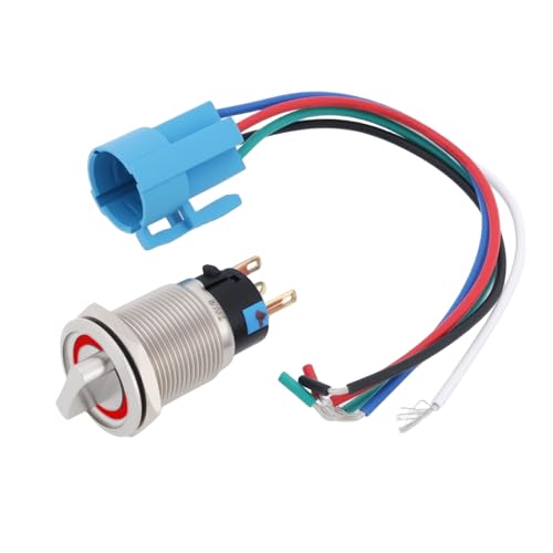 Be In Your Mind Drehschalter, 19 mm, 5-polig, 12 V ~ 24 V, 2 Positionen, mit rotem LED-Licht, Verriegelungs-Wahlschalter, SPDT 1NO 1NC Be In Your Mind Drehschalter, 19 mm, 5-polig, 12 V ~ 24 V, 2 Positionen, mit rotem LED-Licht, Verriegelungs-Wahlschalter, SPDT 1NO 1NC von Be In Your Mind