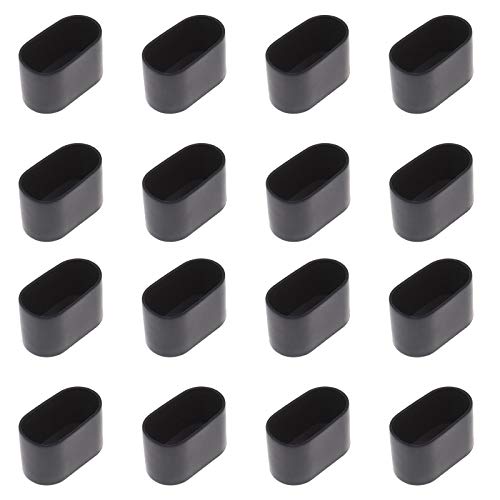 Be In Your Mind Tischstuhl Beinfüße 16X Ovaler Tisch Stuhl Zehenspitze Flexibler Gummiartiger Bezug Kratzfester Möbelboden 40x20mm Schwarz von Be In Your Mind