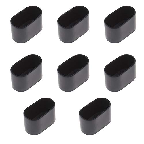 Be In Your Mind Tischstuhl Beinfüße 8-teiliger Ovaler Tisch Stuhl Zehenspitze Flexibler Gummiartiger Bezug Kratzfester Möbelboden 40x20mm (Schwarz) von Be In Your Mind