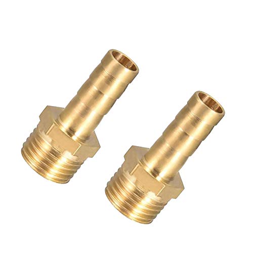 Be In Your Mind Messing Schlauchanschluss Stecker Adapter2 Stk. 6mm Widerhaken Schlauchanschluss Kupplungsverbinder mit 1/4 Zoll BSP Außengewinde Rohrnippelanschluss für Luft Wasser Heizöl Gas von Be In Your Mind