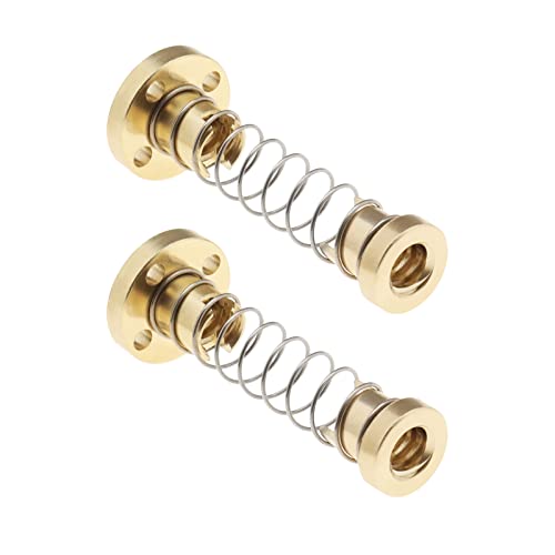 Be In Your Mind 2 Stück T8 Anti-Spielfeder T-Gewinde Anti-Backlash Federbelastete Elimination Spaltmutter für 8mm Acme Gewindestange für 3D-Drucker Steigung 2 mm Blei 4mm von Be In Your Mind