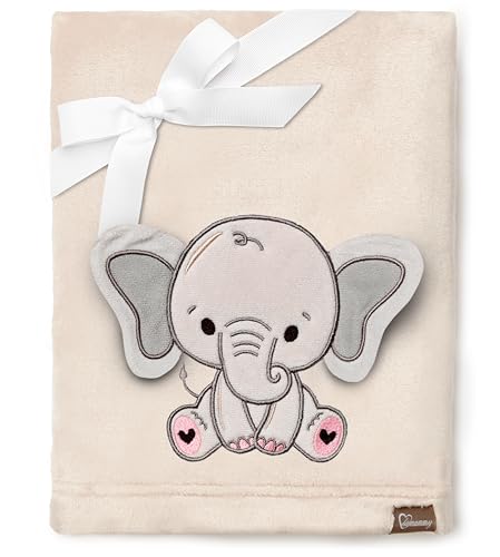 Be Mammy Warme Kuscheldecke Babydecke Blanket Baby Geschenk BE20-168 (Beige - Elefant) von Be Mammy