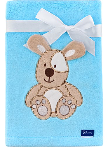 Be Mammy Warme Kuscheldecke Babydecke Blanket Baby Geschenk BE20-168 (Blau - Hund) von Be Mammy