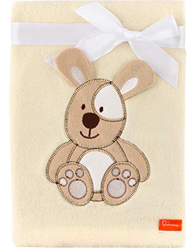 Be Mammy Warme Kuscheldecke Babydecke Blanket Baby Geschenk BE20-168 (Ecru - Hund) von Be Mammy