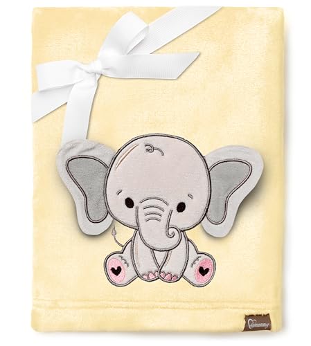 Be Mammy Warme Kuscheldecke Babydecke Blanket Baby Geschenk BE20-168 (Gelb - Elefant) von Be Mammy