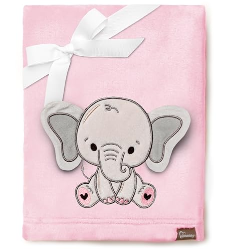 Be Mammy Warme Kuscheldecke Babydecke Blanket Baby Geschenk BE20-168 (Puderrosa - Elefant) von Be Mammy