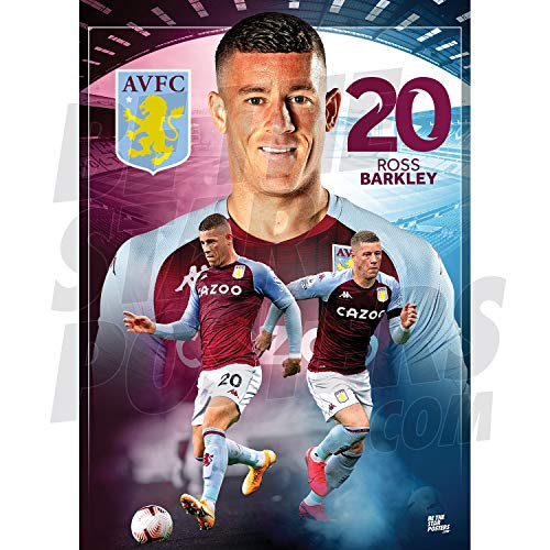 Be The Star Posters Aston Villa FC 2020/21 Ross Barkley Fußball-Poster/Druck/Wandkunst, offizielles Lizenzprodukt, erhältlich in den Größen A3 und A2 (A2) von Be The Star Posters
